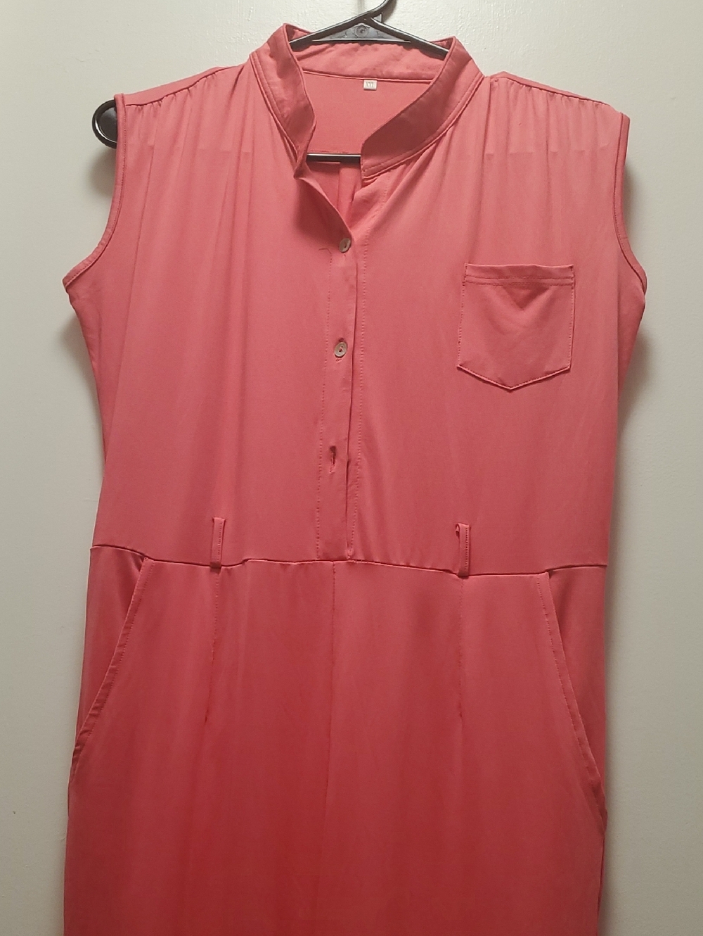 a new day Coral Sleeveless Button-Front Tunic with Chest Pocket